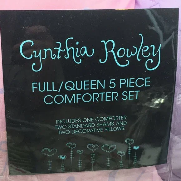 5pc Cynthia Rowley Mermaid FULL QUEEN Comforter Pillow Set Ocean Turtle Seahorse